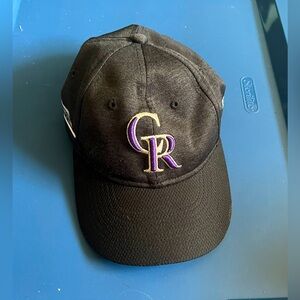 Colorado Rockies Black Cap With Purple And Gold Embroidery